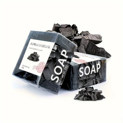 100g Moisturizing Handmade Bamboo Charcoal Soap with Essential Oils – Rich Lather, Deep Cleansing & Hydrating