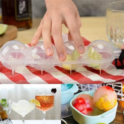 1PC Ball Freezer Maker Tray Whiskey DIY  4 Cavity Bar Sphere Ice Cube Mould Mold  Home Bathroom Kitchen Accessories Tools
