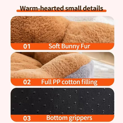 2026 Flower Shaped Fluffy Pet Bed Winter Warm Plush Dog Bed for Small Medium Large Dog Four Seasons Universal cama para perros