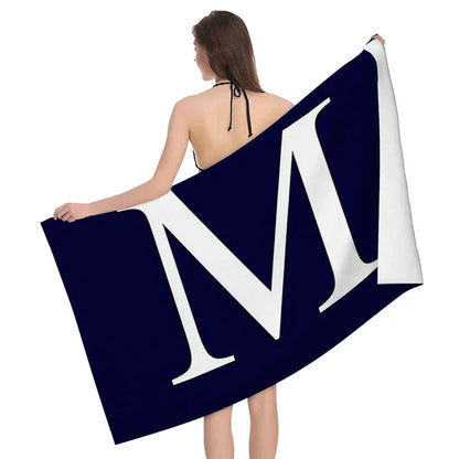 1pc Flower wreath letter pattern Pattern Beach Towel,Ultra-Fine Fiber Beach Blanket,Highly Absorbent Bath Towel,Suitable