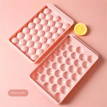 3D Round Ice Cube Tray With Lid Plastic Diamond Style Ice Mold Refrigerator Spherical DIY Moulds Ice Ball Maker Kitchen Tools