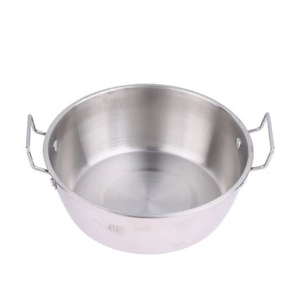 Stainless Steel Seafood Rice Pot Home Cooking Paella Pan Picnic Snack Plates Cookware Saucepan Dry Pots Handle For Kitchen