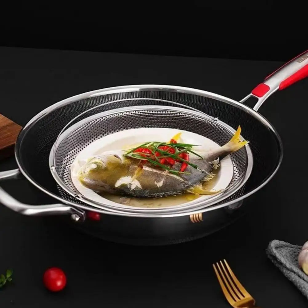 Stainless Steel Food Steamer Basket Pressure Cooker Drain Drainer Steaming Basket Grid with Handle Kitchen Steamer Strainer Z0J8