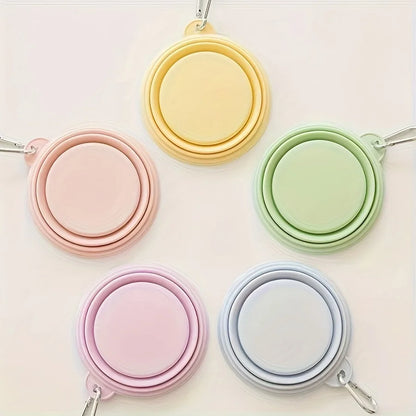 Portable Silicone Pet Bowl for Dogs Cats 350ml Collapsible Travel Dish Carabiner Clip Food Water Container Feeding Tray Bowls