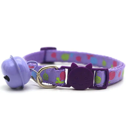 Adjustable Cartoon Color Cat Buckle Lollipop Bell Cat Collar 1.0 Cat Head Safety Buckles Collar Pet Dog Collar Pet Supplies