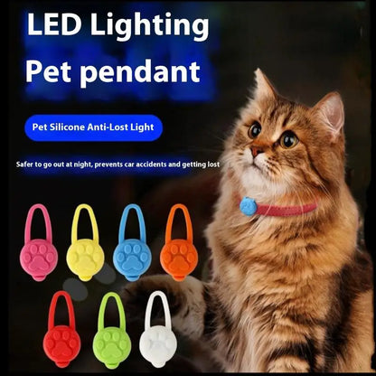 Silicone Pet Cat Dog Night LED Flashlight Luminous Pendant Prevent Pets From Getting Lost Going Out Night Decoration Collars