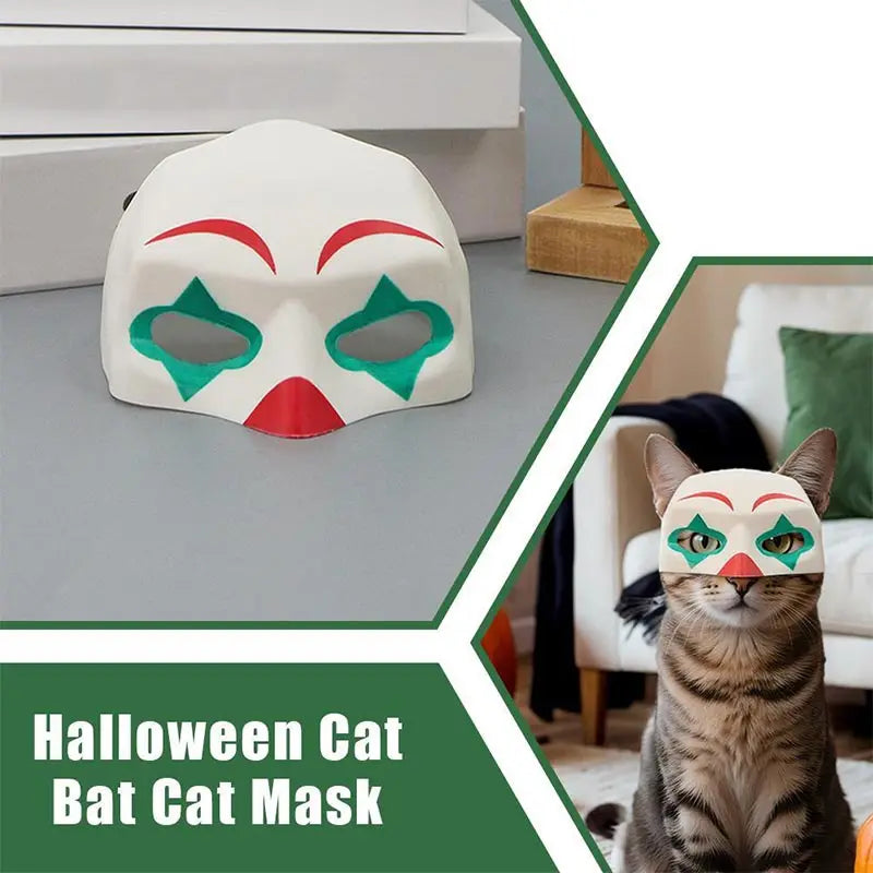 1pcs 2025 New Halloween Suit Cat Costume Clothing Halloween Pet Costume, Cat Mask Cosplay Clown Cats Clothing Costume For Cat