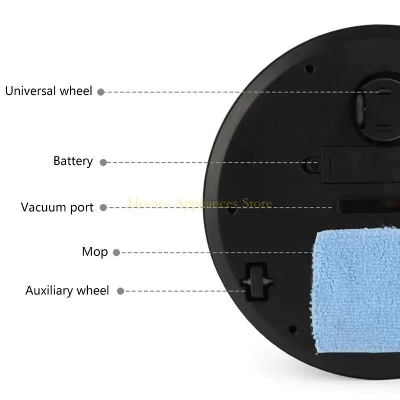 D0AB 1500mAh Robot Vacuum Cleaner with Maximum Suction Power, Silent and Anti-collision, Rechargeable Vacuum Cleaner