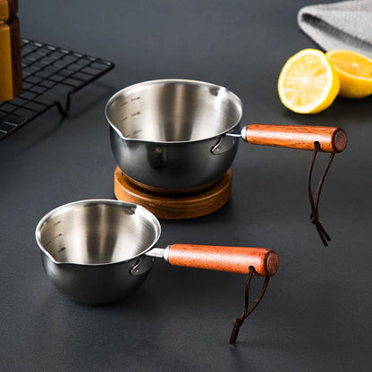 Stainless Steel Oil Pan 150ML 300ML Small Pot Cooking Butter Melting Pot Chocolate Kitchen Cookware Cooking Tools