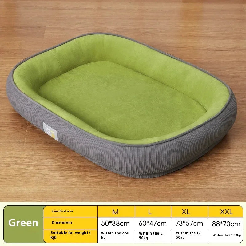 All-Season Detachable Washable Dog Bed for Small/Medium Dogs - Thermal Winter Pet Sofa Cushion Mat with Removable Cover