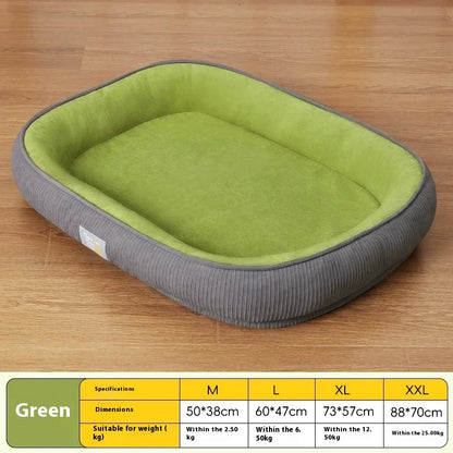 All-Season Detachable Washable Dog Bed for Small/Medium Dogs - Thermal Winter Pet Sofa Cushion Mat with Removable Cover