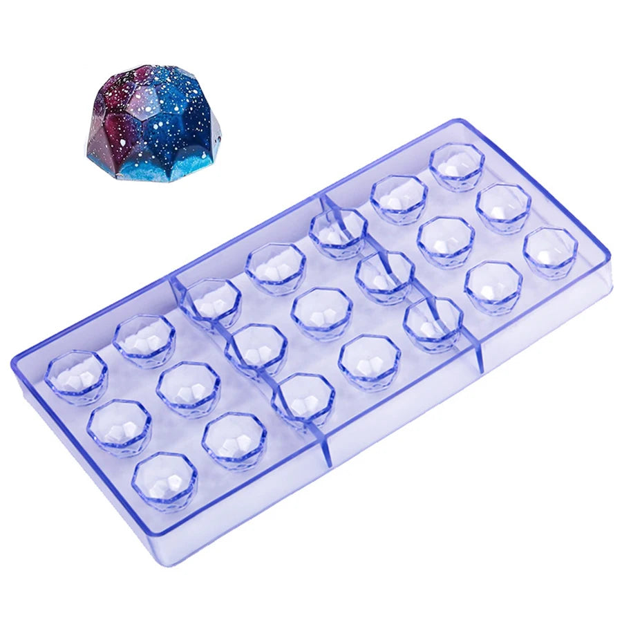 24 Styles Available Plastic Chocolate Mold Creative Rose Heart Diamond Cake Shape Kitchen Household Food Grade Candy Baking Mold