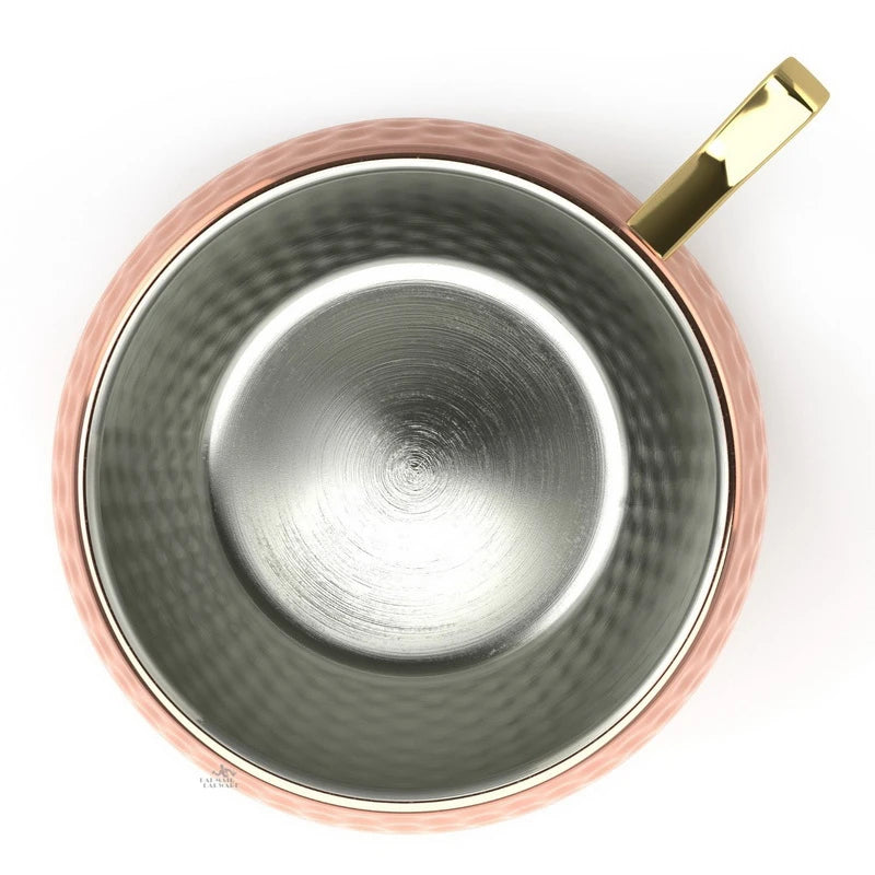 1PCS Cocktail Cup 550ml Hammered Copper Plated Moscow Mule Mug - Beer/Coffee Cup for Enhanced Flavor Experience Tazas Drinkware