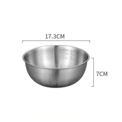1-3 Stainless Steel Bowl Set with Scale for Cooking Baking Food Storage Large Capacity Mixing Bowls for Home Kitchen Essentials