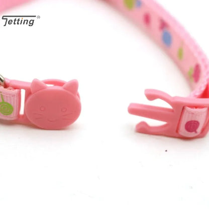 Adjustable Cartoon Color Cat Buckle Lollipop Bell Cat Collar 1.0 Cat Head Safety Buckles Collar Pet Dog Collar Pet Supplies