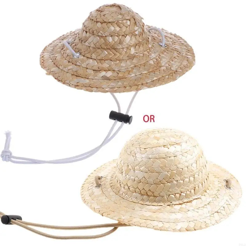 2025 New Pet Dog Hat with Adjustable Strap Straw Sombrero Hat Pet for Cat Hat Size S/L Dog for Cat Costume Decoration