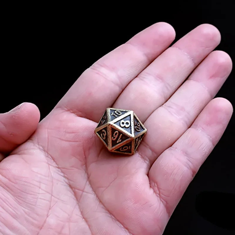 1 Piece  Funny Kirsite Metal Dice Standard 20/4 Sided Decider Board Game Acessorios