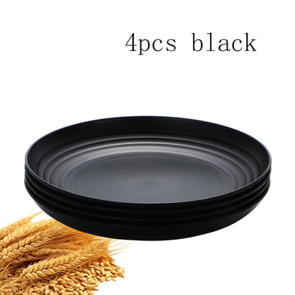 4/16pcs Plastic plates (9 inches in diameter) are reusable and suitable for home kitchens for snacks, snacks, desserts