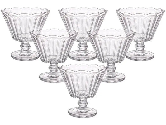 150ml 6 Pieces Haus Concept Lotus Set Glass Cups for Transparent Dessert