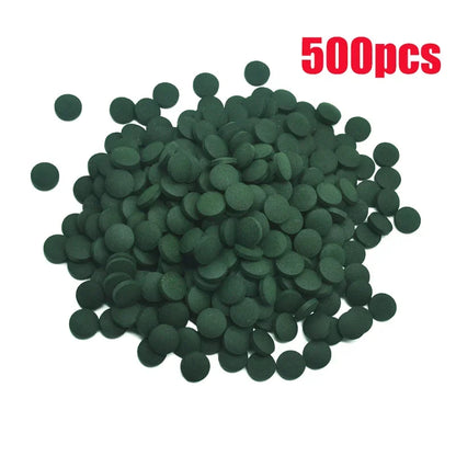 100-500Pcs High Purity Spirulina Tablets Spiral Seaweed Enrichment Favorite Pets Food Fish Crystal Red Shrimp Fish Food Aquarium