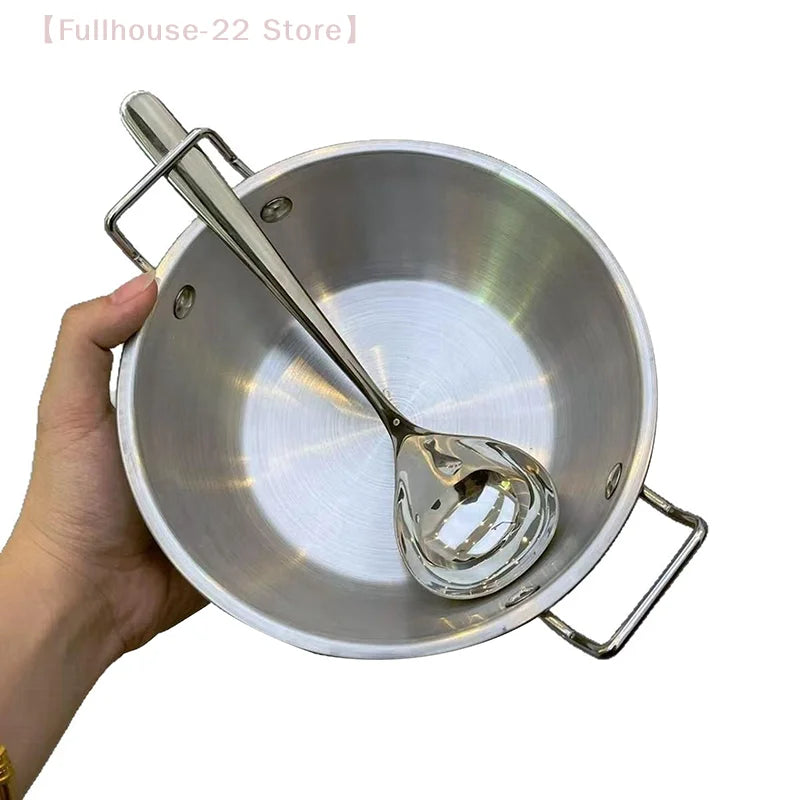 Stainless Steel Seafood Rice Pot Home Cooking Paella Pan Picnic Snack Plates Cookware Saucepan Dry Pots Handle For Kitchen