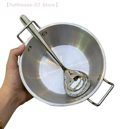 Stainless Steel Seafood Rice Pot Home Cooking Paella Pan Picnic Snack Plates Cookware Saucepan Dry Pots Handle For Kitchen