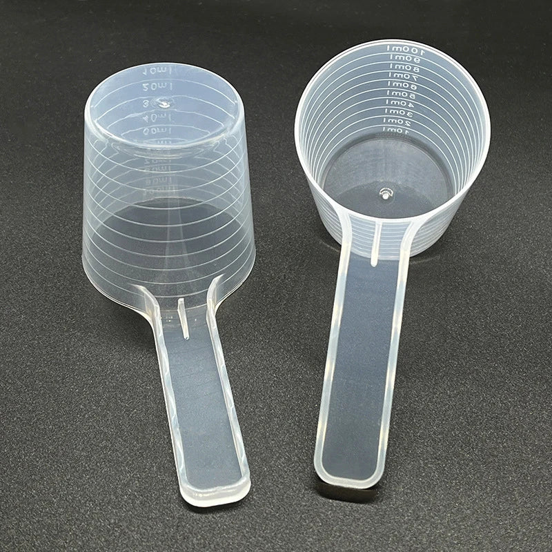 Transparent Pet Measuring Spoon With Scale Plastic Dog Cat Feeding Shovel Pet Tableware Supplies 50g 100ml