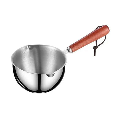 1pc Stainless Steel Saucepan,Hot Oil Pan, Melting Pan, Flat-bottomedOil Pan, Small Pot For Mini Complementary Food, Hot Milk Mel