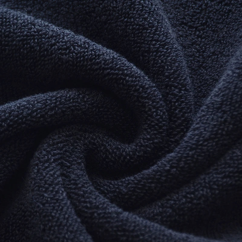 2pcs Black Bath Towels for Adults 100% Cotton Solid Terry Beach Towel Absorbent Yoga Shower Towels Bathroom Christmas Gift