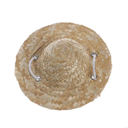 2025 New Pet Dog Hat with Adjustable Strap Straw Sombrero Hat Pet for Cat Hat Size S/L Dog for Cat Costume Decoration