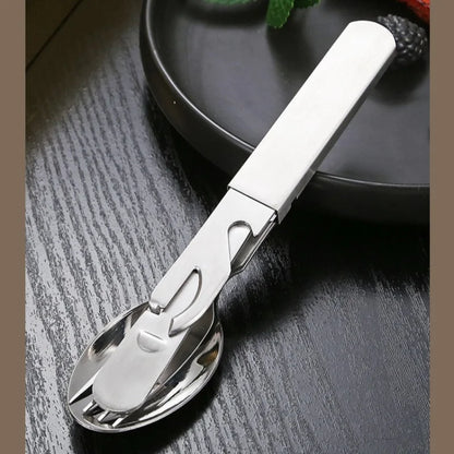 Stainless Steel Portable Outdoor Camping Multi-functional Combination Cutlery Knife and Fork Set Military Fan Fork and Spoon