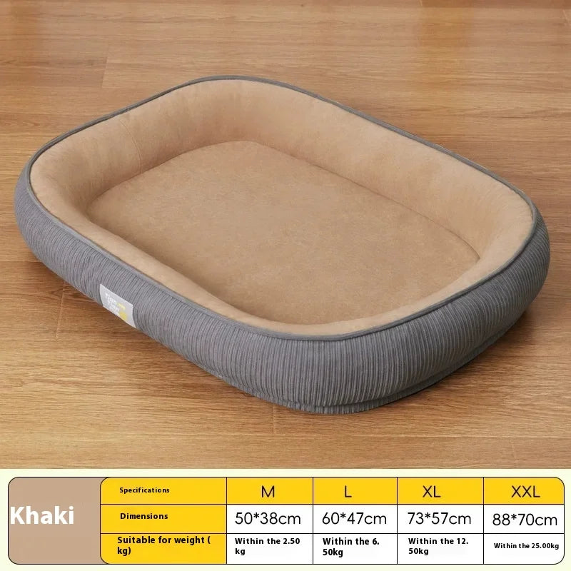 All-Season Detachable Washable Dog Bed for Small/Medium Dogs - Thermal Winter Pet Sofa Cushion Mat with Removable Cover