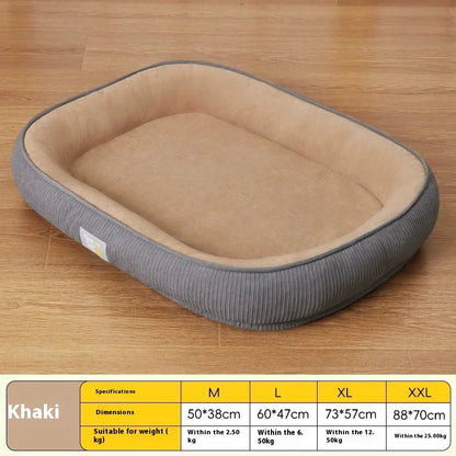 All-Season Detachable Washable Dog Bed for Small/Medium Dogs - Thermal Winter Pet Sofa Cushion Mat with Removable Cover