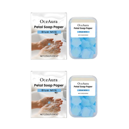 Travel Hand Soaps Portable Disposable Flower Petals Hand Soap Tablet Gentle Cleansing Dissolvable Paper Soap for Kids Adults