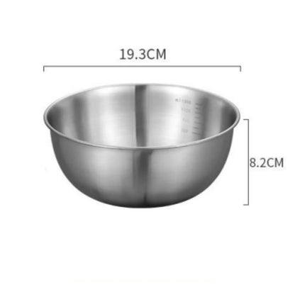 1-3 Stainless Steel Bowl Set with Scale for Cooking Baking Food Storage Large Capacity Mixing Bowls for Home Kitchen Essentials