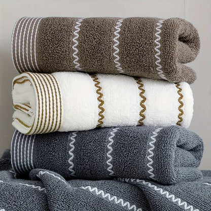 3pcs Set Cotton Towels 35x75cm 70x140cm Embroidered Bathroom Geometric Big Bath Hand Face Shower Towels Cover 수건 세트 Toallas