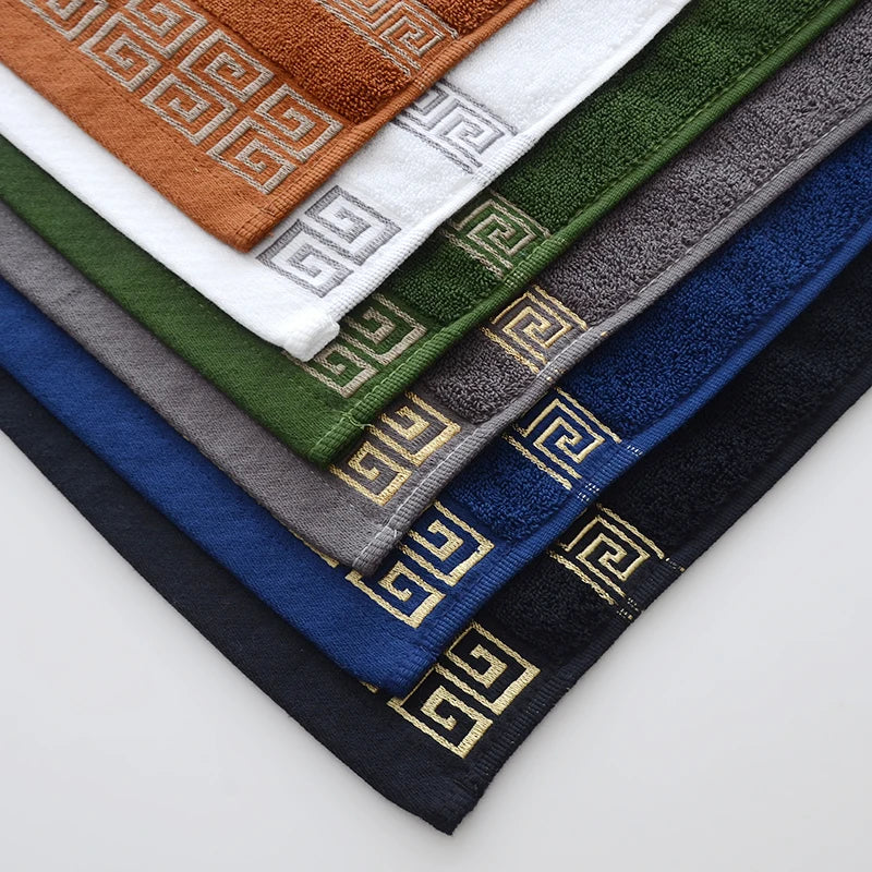 2pcs Black Bath Towels for Adults 100% Cotton Solid Terry Beach Towel Absorbent Yoga Shower Towels Bathroom Christmas Gift