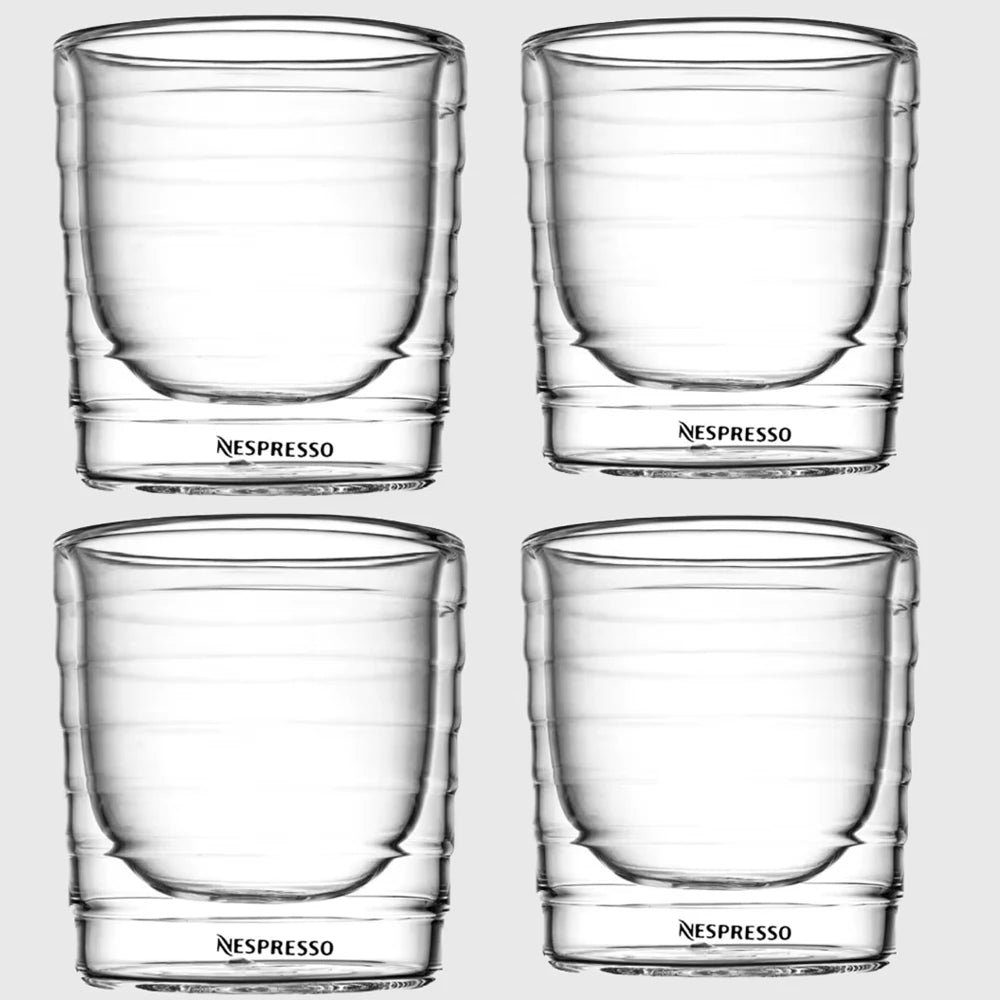 Nespresso Coffee Mug Heat Resistant Double Wall Tea Glass Cup Beer Coffee Handmade Creative Cold Beverage Transparent Drinkware