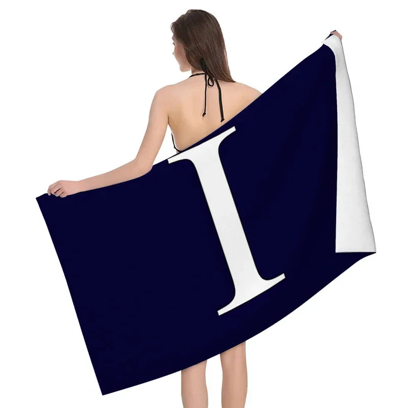 1pc Flower wreath letter pattern Pattern Beach Towel,Ultra-Fine Fiber Beach Blanket,Highly Absorbent Bath Towel,Suitable