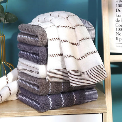 3pcs Set Cotton Towels 35x75cm 70x140cm Embroidered Bathroom Geometric Big Bath Hand Face Shower Towels Cover 수건 세트 Toallas