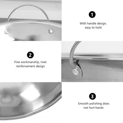 Stainless Steel Pan Kitchen Cooking Utensil Home Alcohol Pot Double Ear Design Nonstick Easy Clean Hot Pot Noodle