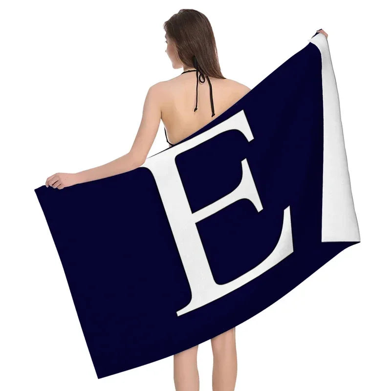 1pc Flower wreath letter pattern Pattern Beach Towel,Ultra-Fine Fiber Beach Blanket,Highly Absorbent Bath Towel,Suitable