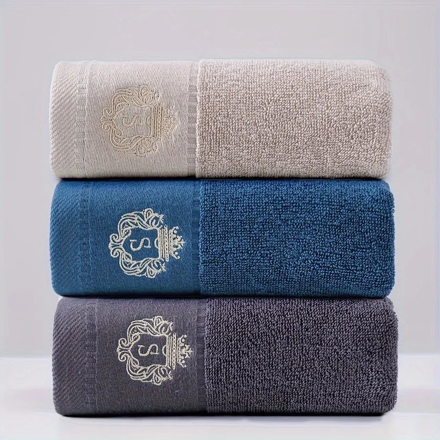 3pcs Set Cotton Towels 35x75cm 70x140cm Embroidered Bathroom Geometric Big Bath Hand Face Shower Towels Cover 수건 세트 Toallas