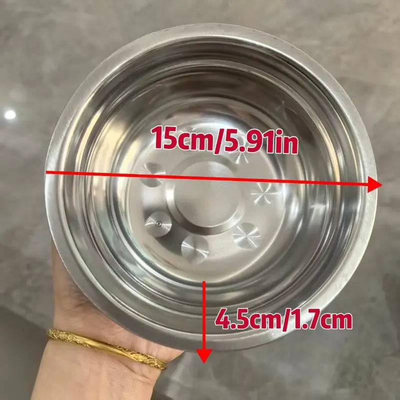 1/5PCS Pet Feeding Bowl Cat Food Bowl Dog Bowl Rabbit Bowl Pet Tray Stainless Steel Thick Soup Bowl Multi-Purpose Rice Bowl Tray