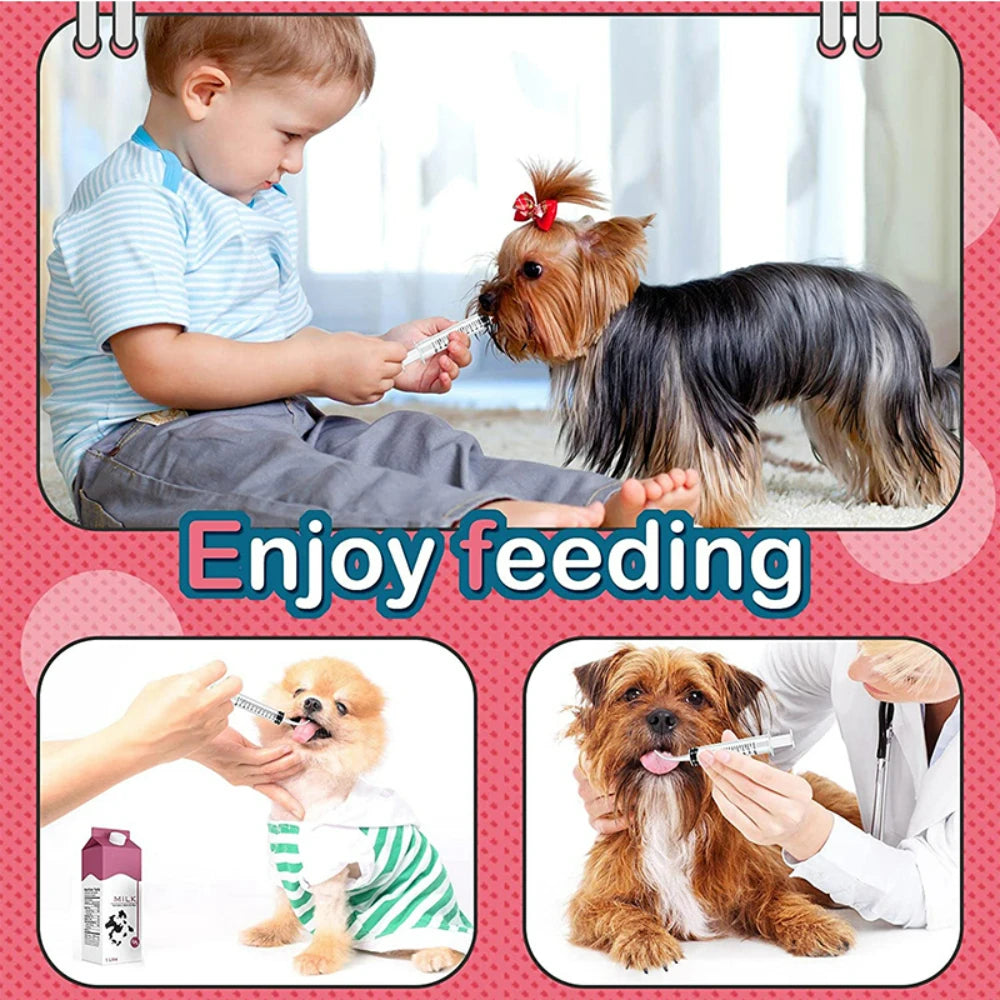 12ml Pet Feeding Syringe Curved Mouth Syringe Small Animal Liquid Syringe Feeding Device Supplies