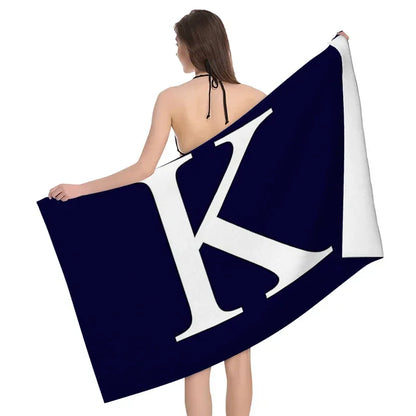 1pc Flower wreath letter pattern Pattern Beach Towel,Ultra-Fine Fiber Beach Blanket,Highly Absorbent Bath Towel,Suitable