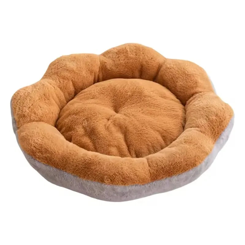 2026 Flower Shaped Fluffy Pet Bed Winter Warm Plush Dog Bed for Small Medium Large Dog Four Seasons Universal cama para perros