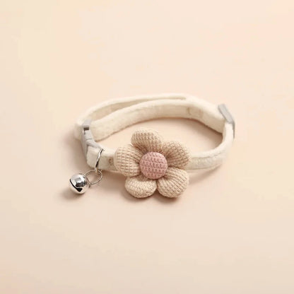 1Pc Cat Collar with Cute Flower Adjustable Buckle Cat Collar Bell Collar Cat Small Pet Supplies Kitten Collar Small Dog Acce