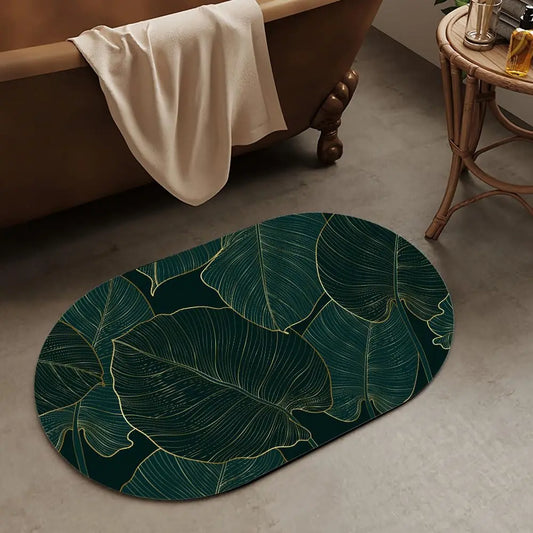 Absorbent Quick-Drying Bathroom Mat Rug Rubber Non-Slip Bottoms Easy to Clean Ultra Thin Bathroom Rugs