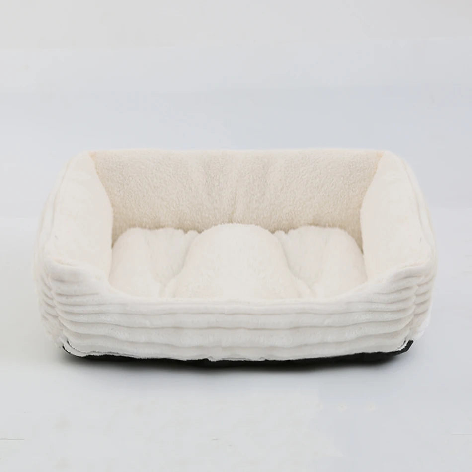 Bed for Dog Cat Pet Square Plush Kennel Medium Small Dog Sofa Bed Cushion Pet Calming Dog Bed House Pet Supplies Winter